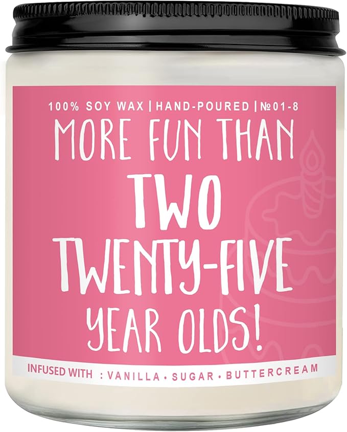 50th Birthday Gifts for Women, Perfect Birthday Present, Funny Presents for Mom, Friends, Wife, Sister, 7oz Vanilla Cream-Scented Candle