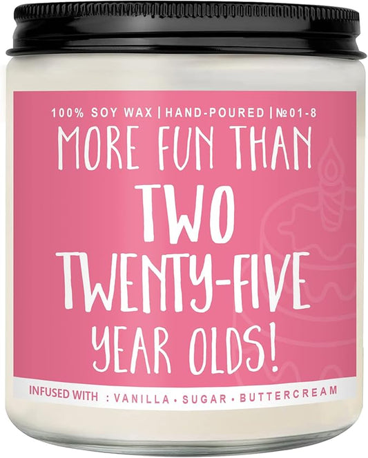 50th Birthday Gifts for Women, Perfect Birthday Present, Funny Presents for Mom, Friends, Wife, Sister, 7oz Vanilla Cream-Scented Candle