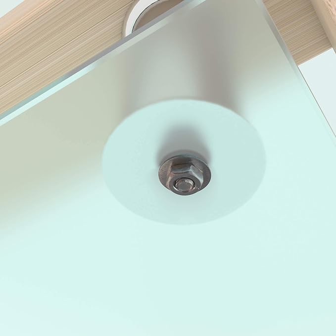 Tempered Glass Coffee Table, Modern 2 Tiers Clear Coffee Table, Size 39.37in x 23.62in