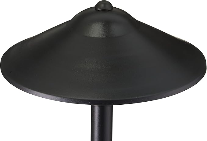 VOLT Max Spread 12V Black Brass Path Light (25" Tall, 9" Shade) for Low Voltage Landscape Lighting on Outdoor Pathway, Walkway, Garden, Driveway or Patio