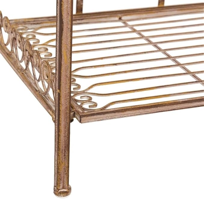 SAFAVIEH PAT5014A Collection Amaris Rusty Orange Wrought Iron 4 Tier Outdoor Bakers Rack Shelve