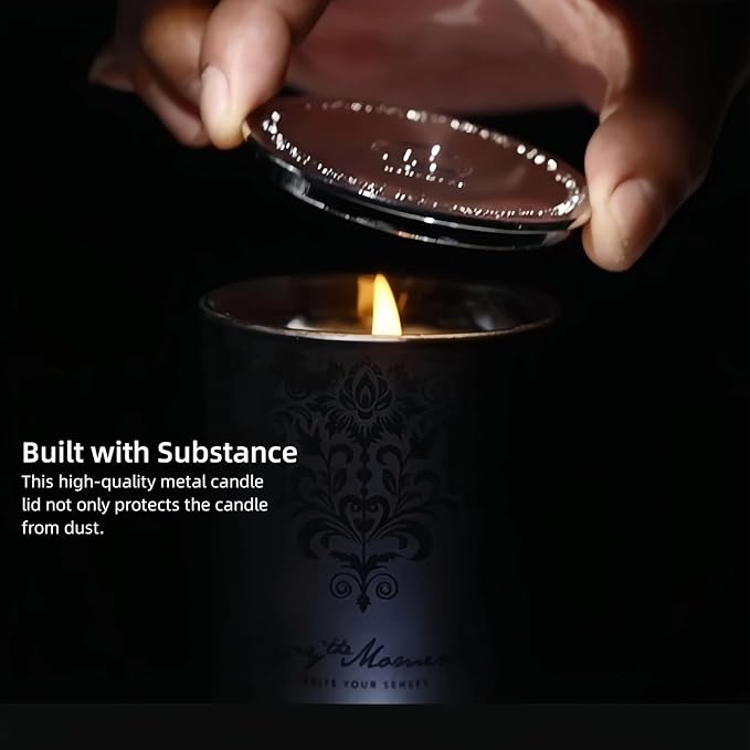 Luxury Black Scented Candles Gift Set for Men – 3x7oz Soy & Beeswax Crystal Candles with Wick Trimmer & Snuffer Lid, Aromatherapy Candles for Home Scented, Masculine Gift for Men & Women