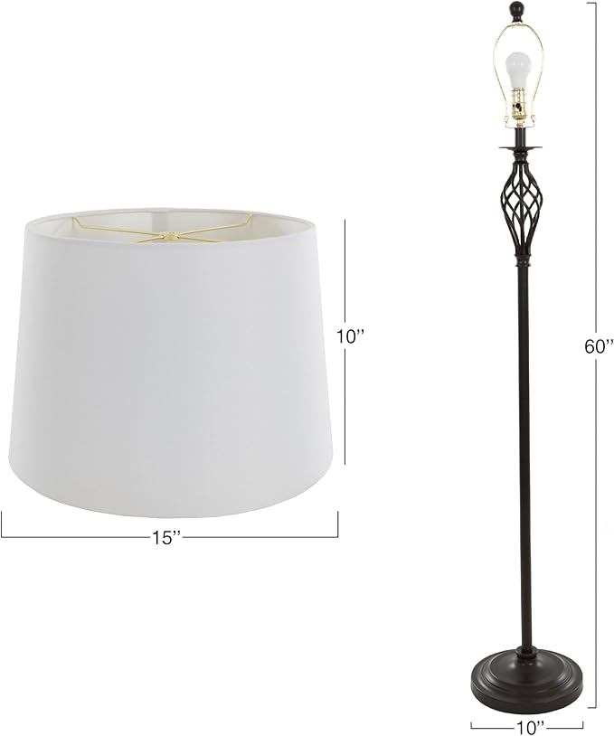 Lavish Home Table and Floor Lamps – Set of 3 Spiral Cage Design Lights for Living Room, Bedroom, or Entry with LED Bulbs Included (Bronze)
