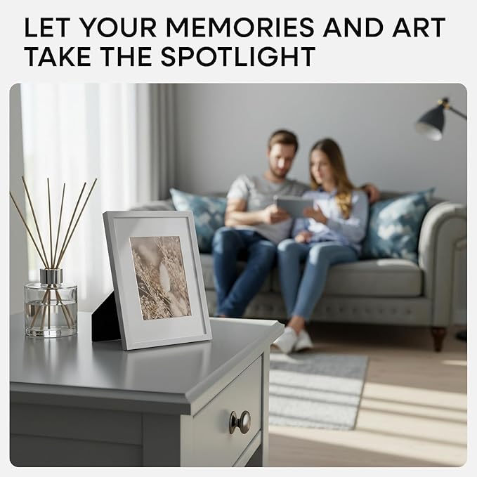 Homeforia 5x7 Picture Frame Silver, High End Metal 5 x 7 Silver Frames with Mat 4 x 6 Print, 5by7 Desk Frame Matted to 4x6 inch Photo, 5 by 7 Wall or Tabletop Frame, Tempered Glass, Wall Kit, Set of 2