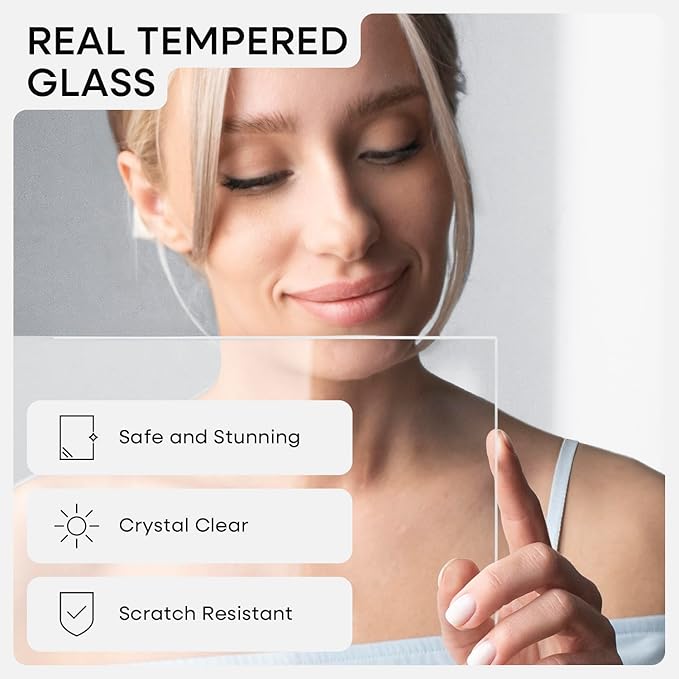 Homeforia 14x14 White Picture Frame, High End Oak 14 x 14 Square Wood Frames with Mat 12 by 12 inches Photo, 14by14 White Wooden Poster Frames Matted to 12x12 Print, Tempered Glass, Wall Kit, Set of 1