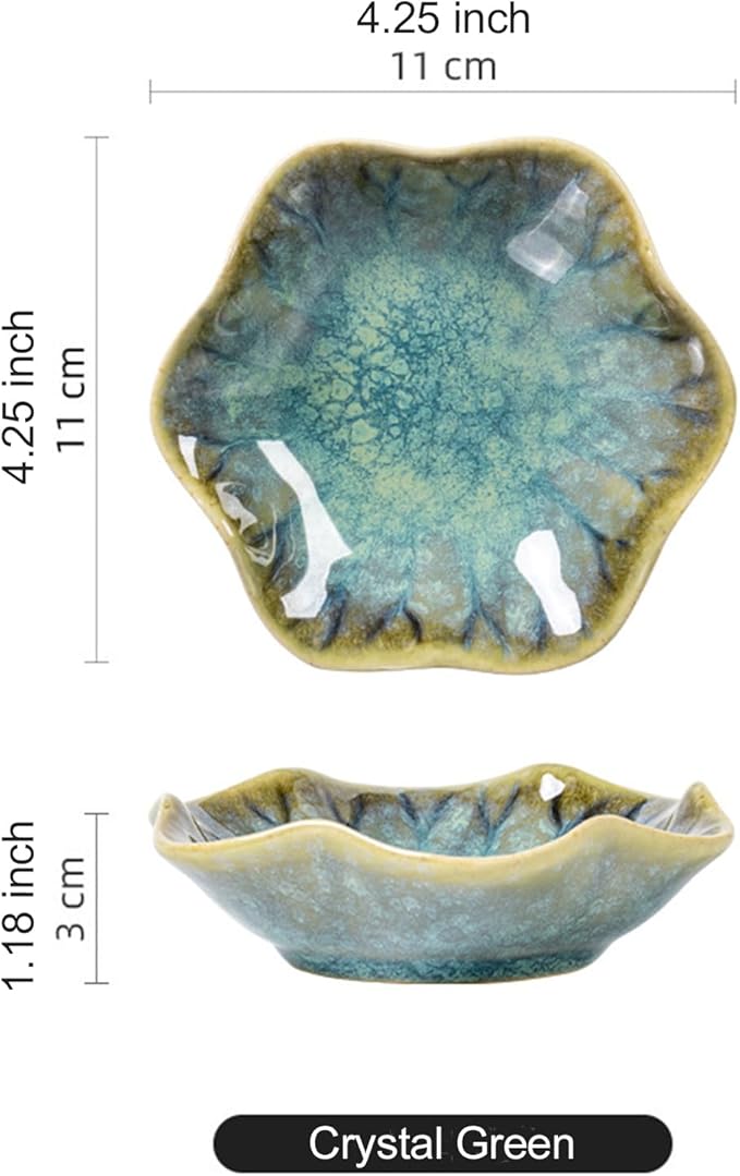 Ceramic Trinket Dish, Ring Tray, Decorative Jewelry Dish, Decoration Plate for Earrings, Rings, Jewelry Dish Holder, Key Bowl, Trinket Tray, Earring Holder for Women (Crystal Green)