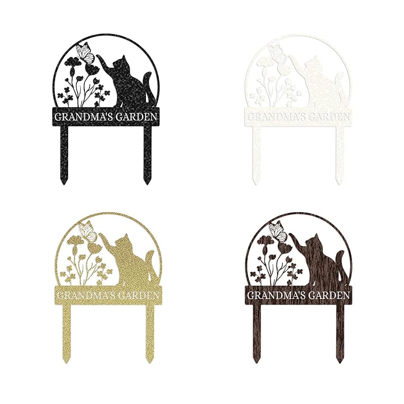 Personalized Garden Sign | Custom Cat Garden Stake Sign | Funny Garden Signs Decorative | Garden Signs to Personalize | Cat Butterfly Yard Sign Pet Outdoor Sign | Animal Metal Sign Plaque