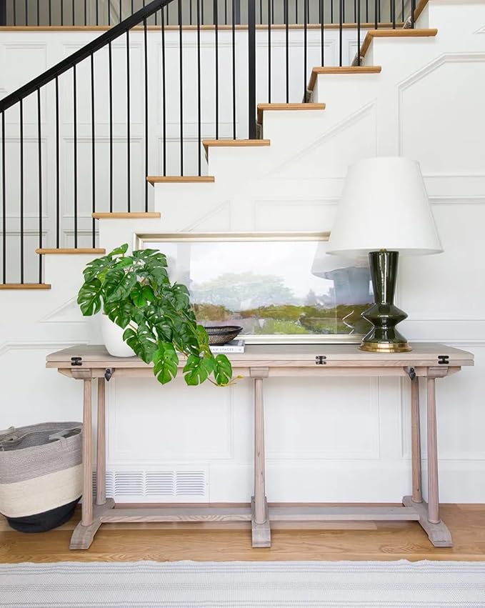 DILATATA Fake Plants Indoor 9 Inch Artificial Monstera Plant in White Plastic Pot - Faux Potted Tropical Palm Plant for Home Aesthetic Decor Living Room Shelf Office