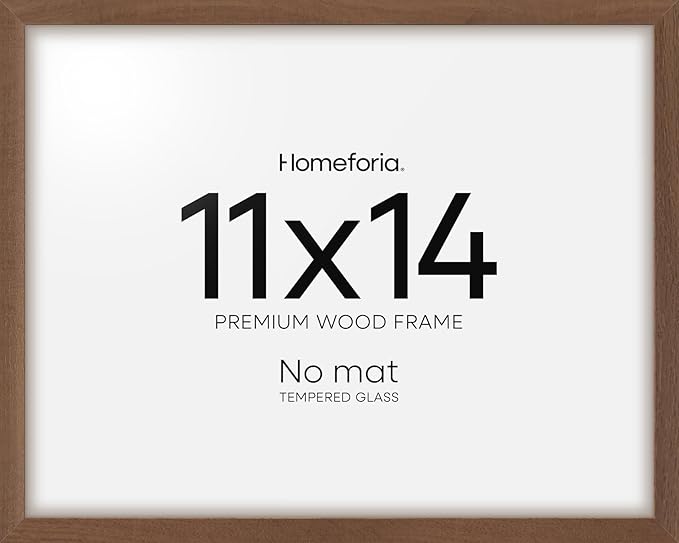 Homeforia 11x14 Diploma Frame Brown Wood, High End Dark Oak 11 x 14 Certificate Frames with Mat 8.5x11, 14x11 Document Matted Frame, Walnut Wooden Graduation Frames, Tempered Glass, Wall Kit, Set of 1