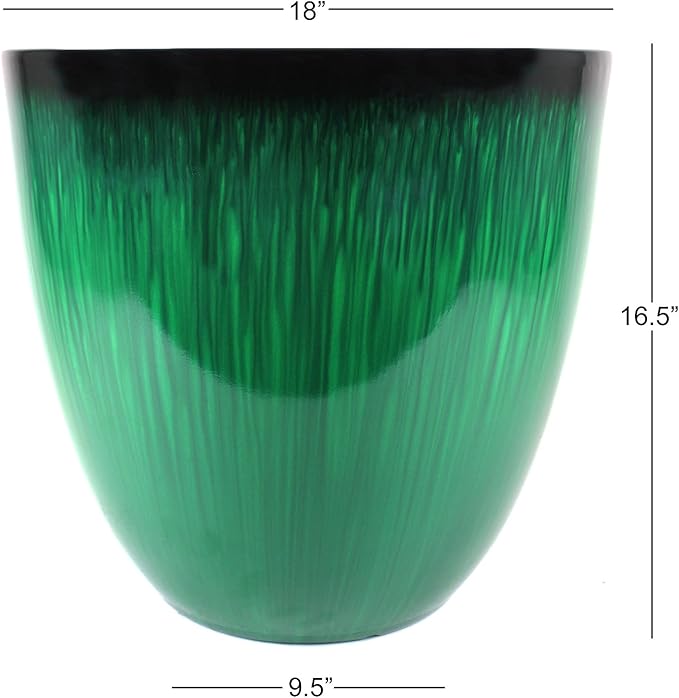 EPR18-205 Egg Planter Green Flower, 18"