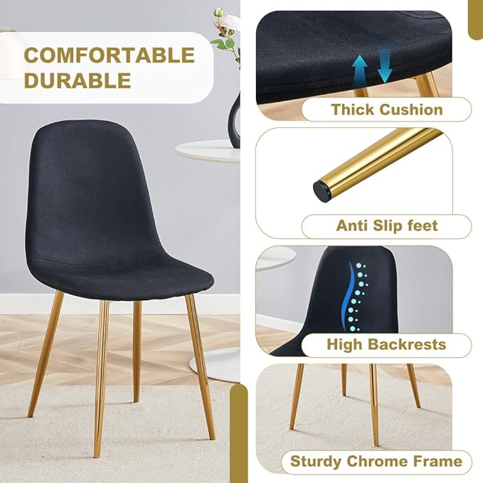 71'' Glass Dining Table Set for 8,9 Piece Dining Table Set with Open‑Frame X‑Shaped Golden Metal Base,Gold Kitchen Table and Chairs Ideal for Dining Room&Home Office