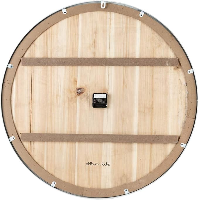 30" Coastal Wall Clock - Metal & Solid Wood Noiseless Weathered Beach Blue Wall Clock