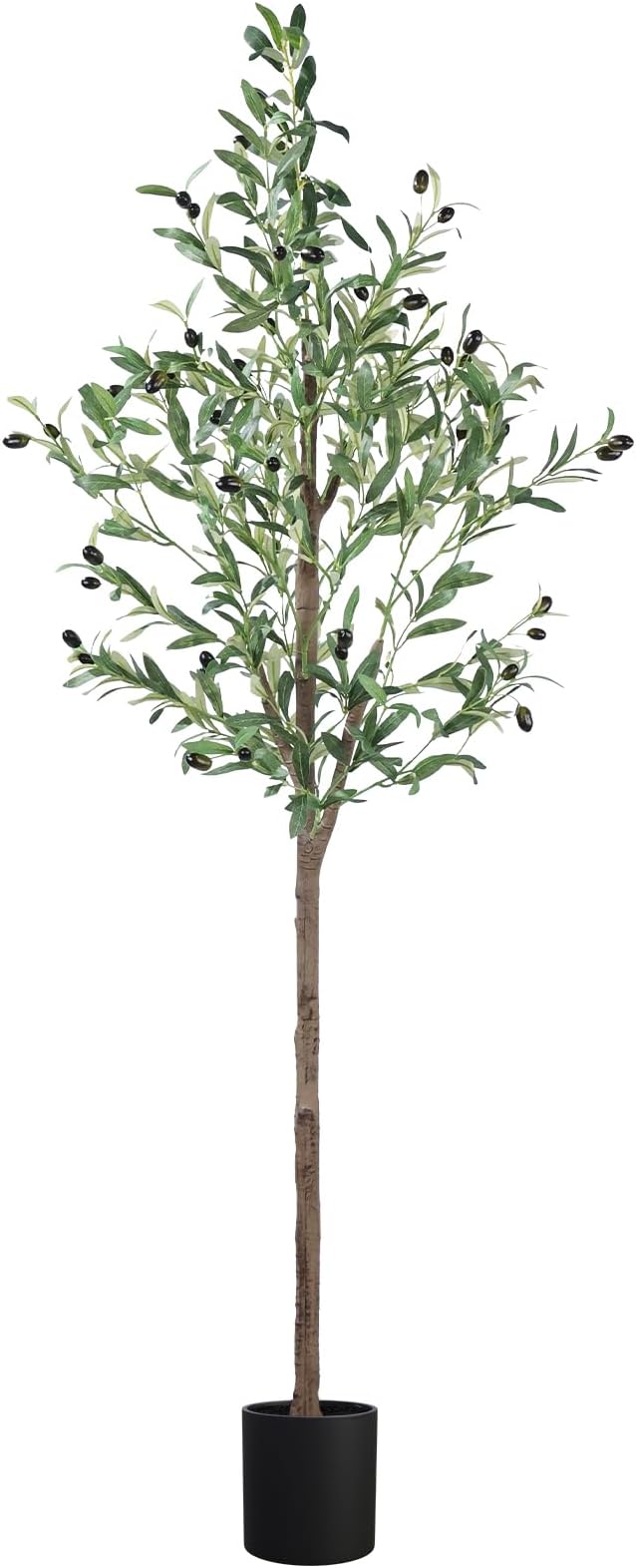 Artificial Olive Tree 5FT Tall Faux Silk Plant 60inch Fake Olive Tree with Trunk and Lifelike Fruits for Home Office Decor Indoor 1pack