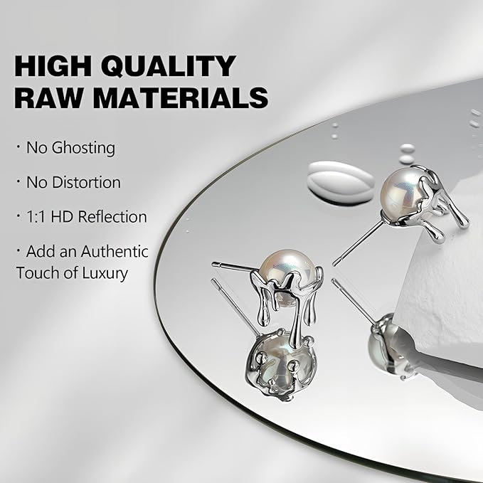 48"x24" Frameless Mirror Wall Mirror, Modern Oval Bathroom Mirror with Polished Edge, Hang Horizontally or Vertically, for Bedroom Bathroom Livingroom Gym Entryway and More