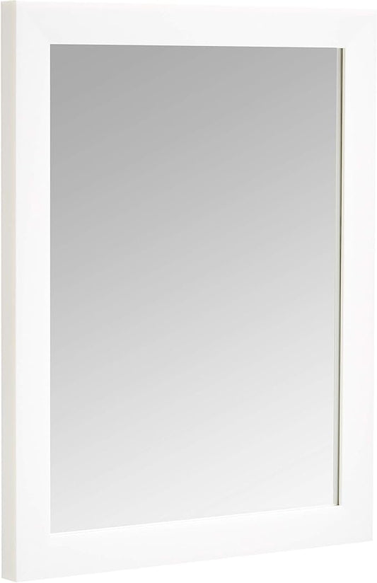 Amazon Basics Rectangular Wall Mount Mirror 16" x 20", Standard Trim, White