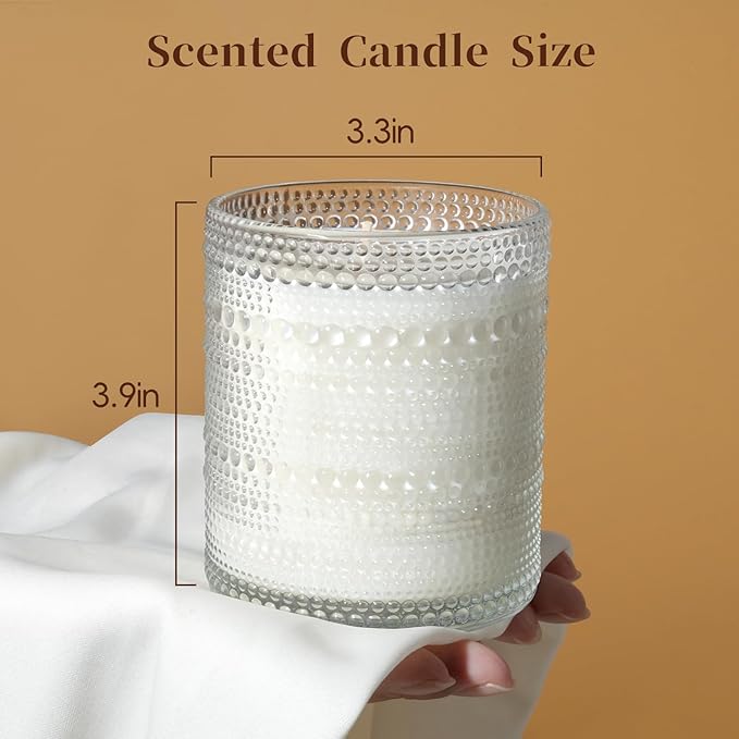 Vanilla Cupcake Scented Candles, Natural Soy Vanilla Candles for Home Scented, Aromatherapy Candles in Glass Over 60 Hours Burn Time Ideal for Gifting