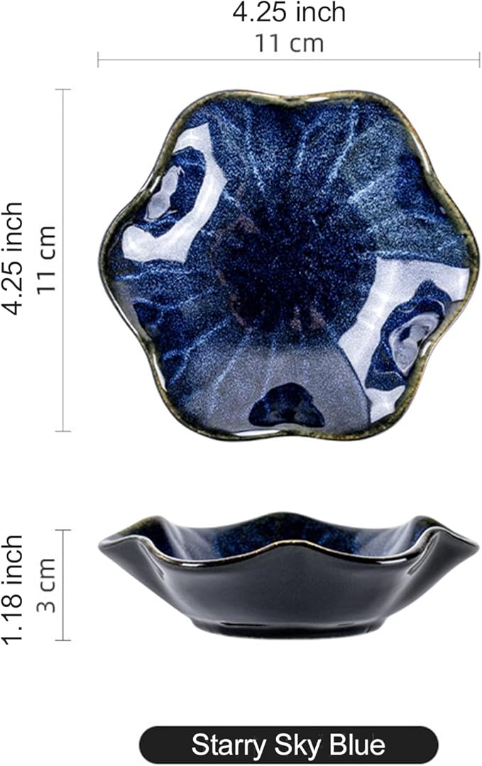 Ceramic Trinket Dish, Ring Tray, Decorative Jewelry Dish, Decoration Plate for Earrings, Rings, Jewelry Dish Holder, Key Bowl, Trinket Tray, Earring Holder for Women (Starry Sky Blue)