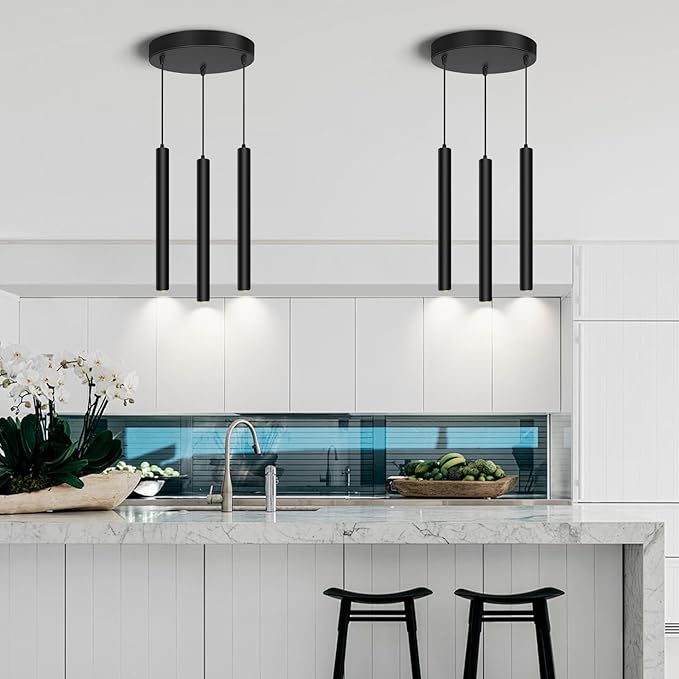 OKELI Modern 3-Light Pendant Light Fixtures Round Pendant Lights Kitchen Island LED Minimalist Pendant Lighting Fixture for Kitchen,Dinning Room,Bedroom,Hallway,Bar