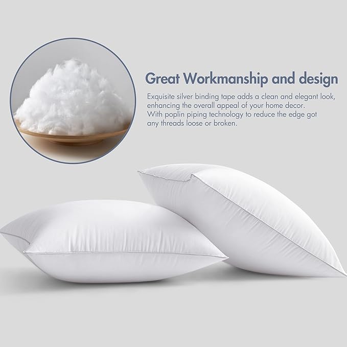 MIULEE 30x30 Euro Pillow Insert -Decorative Throw Pillow with 100% Cotton Cover Square for Sofa Couch