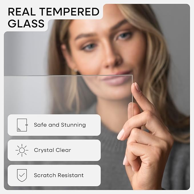 Homeforia 14x14 Black Wood Frame, High End Oak 14 x 14 Square Picture Frames with Mat 12 by 12 inches Photo, 14by14 Black Wooden Poster Frames Matted to 12x12 Print, Tempered Glass, Wall Kit, Set of 1