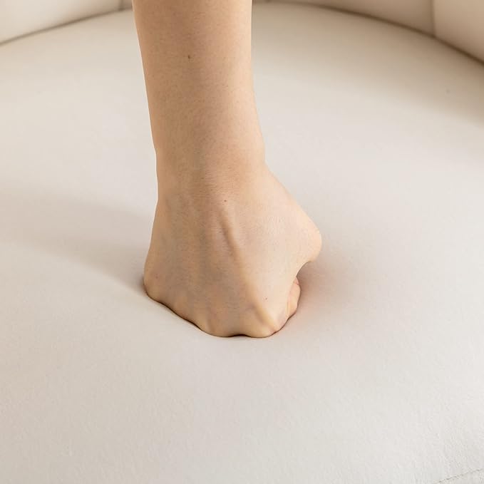 Velvet Dining Chairs Set of 2 Modern Accent Chairs Upholstery Side Chairs with Upholstered Wood Legs for Home Kitchen Living Room, Cream