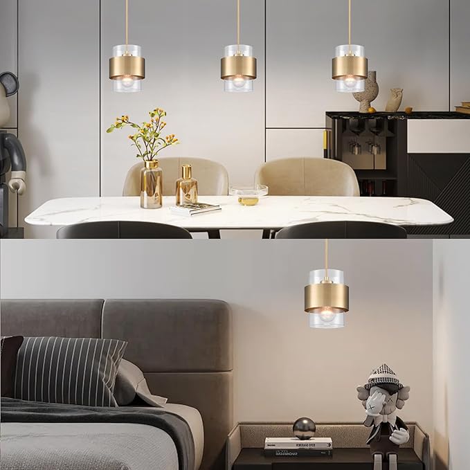 Modern Pendant Light Fixtures Brass Hanging Light for Kitchen Island