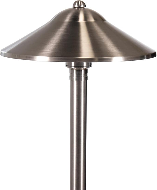 VOLT Max Spread 12V Stainless Steel Path Light (25" Tall, 9" Shade) for Low Voltage Landscape Lighting on Outdoor Pathway, Walkway, Garden, Driveway or Patio