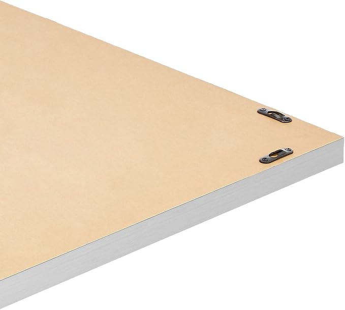 Amazon Basics Rectangular Wall Mount Mirror, Peaked Trim, Nickel, 24" x 36"