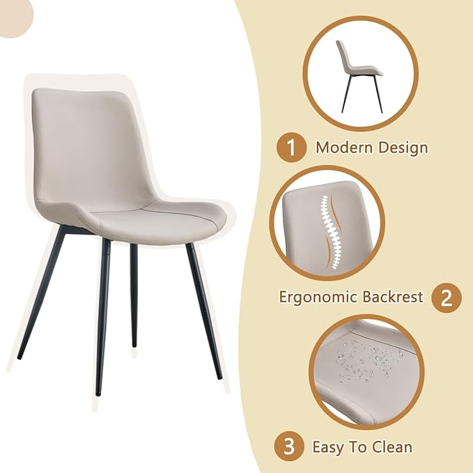 7 Piece Glass Dining Table Set, Kitchen Table Chairs Set for 6, 71'' Dining Table with 0.4" Tempered Glass Tabletop with Plated Metal Legs and MDF Crossbar, 6 PU Chairs for Dining Room, Kitchen.