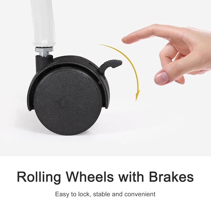 unho Metal Plant Stand 6-Potted: Flower Pot Holder with Wheels 4 Tier Display Shelf Rack for Patio Balcony Yard Garden Home Decor, White