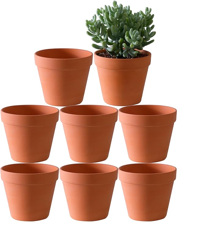 Yishang 8 Pcs Large Terracotta Pot Clay Pots 5.5'' Clay Ceramic Pottery Planter Cactus Flower Pots Succulent Pot Drainage Hole- for Indoor/Outdoor Plant Crafts