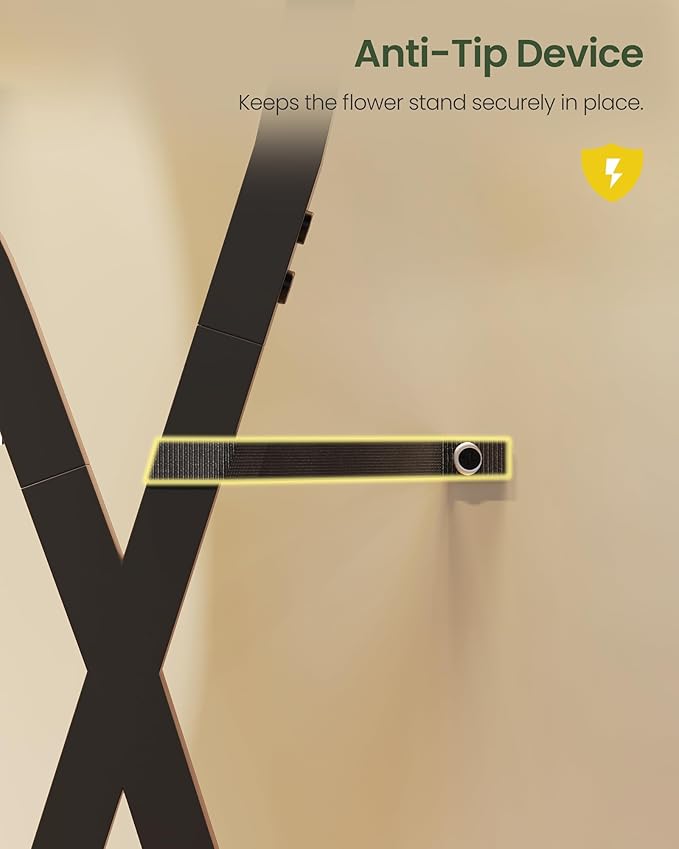 Plant Stand Indoor with Grow Light, 7-Tier Flower Plant Holder, 46.5” Tall Corner Plant Display Rack, Dimmable Grow Light with Timer, for Living Room, Balcony, Patio, Rustic Brown and Black TCJ40DBF