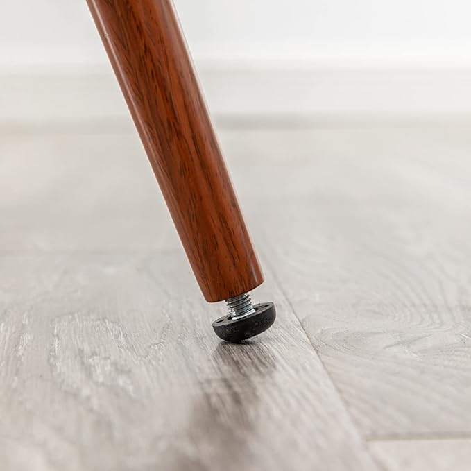 LUNLING Mid Century Modern Faux Leather Dining Chairs Set of 2, Green, Upholstered Seat, Metal Legs, Adjustable Foot for Kitchen Dining Room Desk Chairs