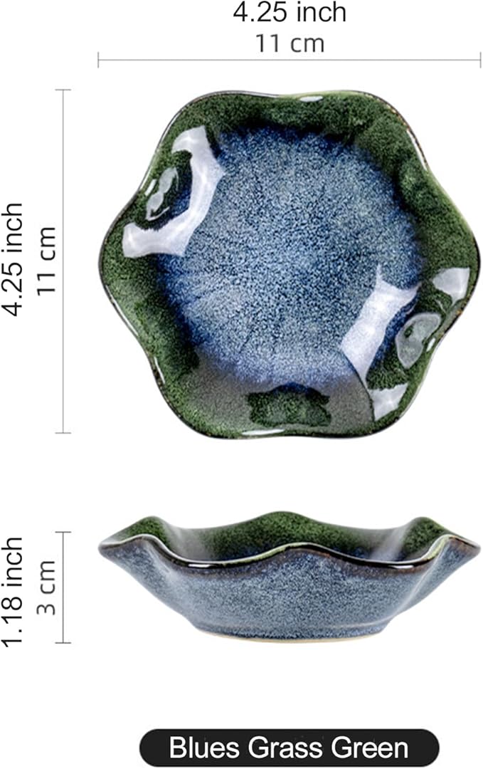 Ceramic Trinket Dish, Ring Tray, Decorative Jewelry Dish, Decoration Plate for Earrings, Rings, Jewelry Dish Holder, Key Bowl, Trinket Tray, Earring Holder for Women (Blues Grass Green)