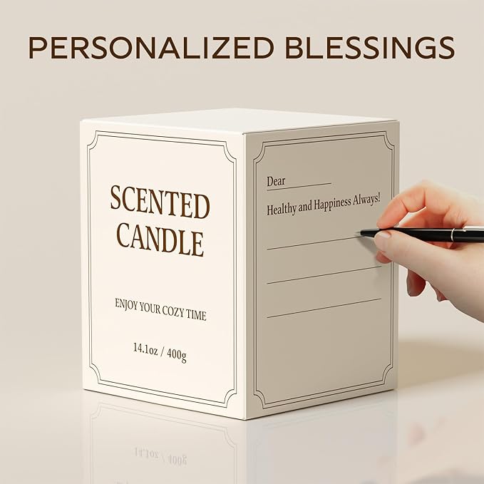 Cinnamon Candle, 14.1 oz Scented Candles for Home, 2 Wicks Blended Scents Aromatherapy Candles for Women and Men, Birthday Gifts for Women (Cinnamon+Apple Pie+Orange)