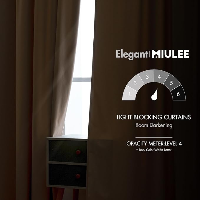 MIULEE Velvet Curtains 108 inches Long 2 Panels - Luxury Blackout Curtains for Bedroom Living Room Thermal Insulated Super Soft Window Drapes Rod Pocket & Back Tab, Camel Beige