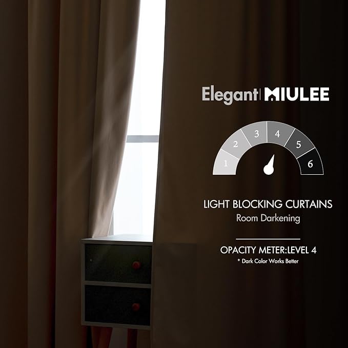 MIULEE Velvet Curtains 2 Panels Luxury Blackout Curtains for Bedroom Living Room Thermal Insulated Super Soft Window Drapes Rod Pocket & Back Tab, Camel Beige, W52 x L72 inches