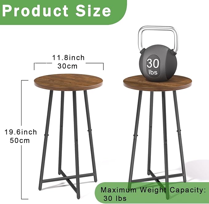 Plant Stand Indoor, Wood Plant Stand for Indoor Plants, Mid Century Plant Table,Modern Small Round Flower Pot Stand, Single Tall Plant Holder for Living Room,Balcony, Rustic Brown End Side Table