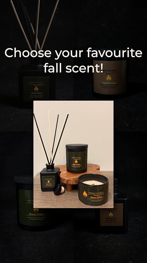 Divinorah Luxury Candle Co. Whispering Woods Scented Candle, Black Matte Glass Jar, Virgin Coconut Soy Blend, 4 oz, Fall Collection, Natural Fragrance