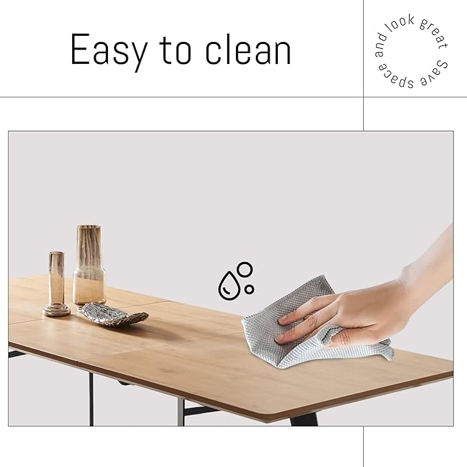 ZckyCine Modern Mid-Century Expandable Rectangular Wooden Multifunctional Dining Table and Chairs