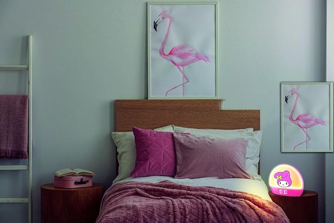 Hello Kitty Sunrise Alarm Clock - Multicolor Lights, USB Charging, LED Display, and Snooze Function