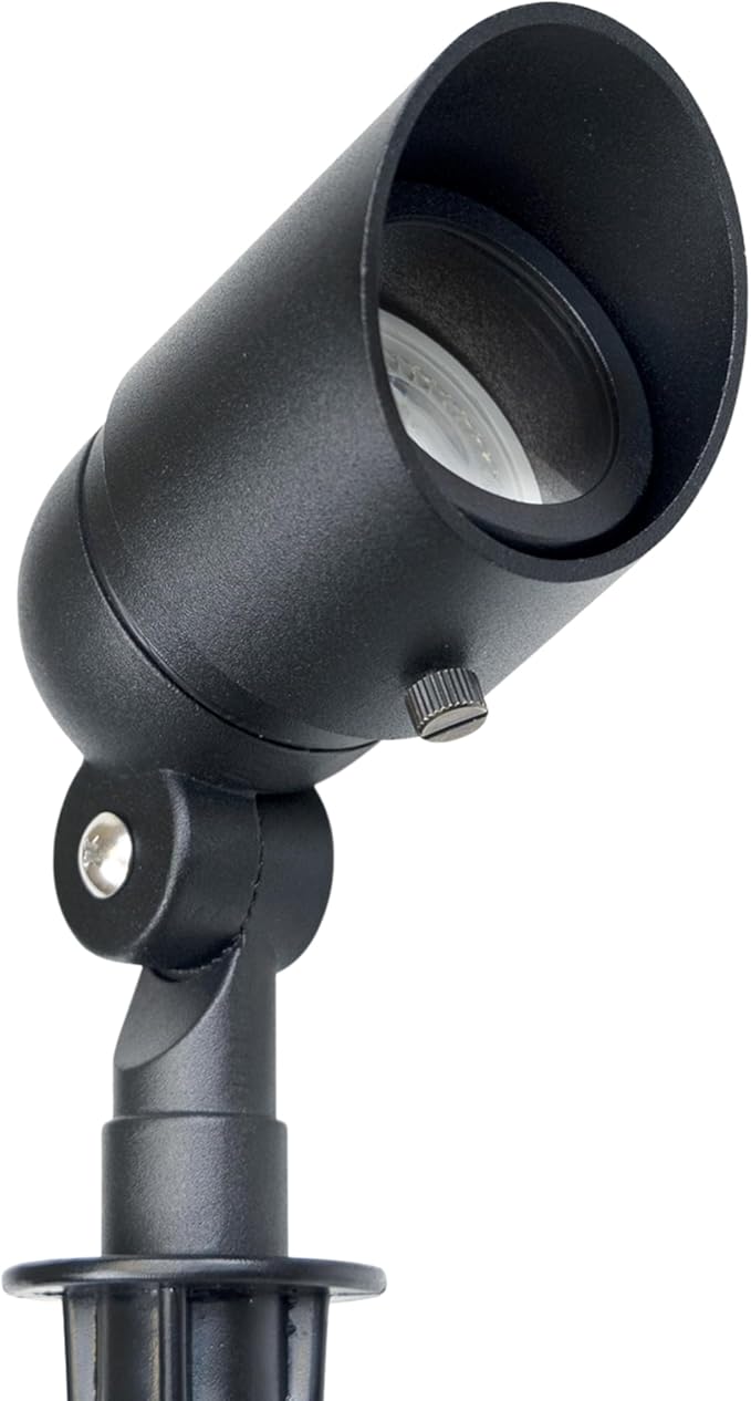 Lumina Lighting® 4W Landscape Lighting 12V Landscape Lights Low Voltage Landscape Spotlights Warm White Waterproof Outdoor Replaceable LED Bulb for Garden, Lawn, Porch, Patio and Yard (Black, 6-Pack)