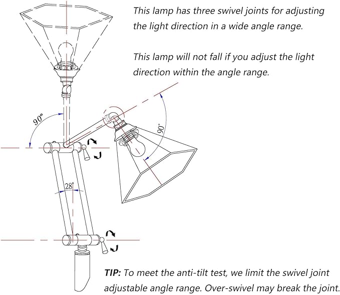 Bieye L10685 Baroque Tiffany Style Stained Glass Swing Arm Floor Lamp, 75 inch Tall, Blue