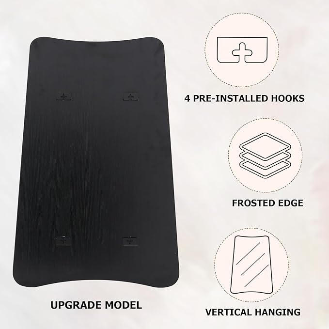 24''x36'' Irregular Wall Mirror, Butterfly-Shaped Irregular Frameless Bathroom Mirror, Curved Artistic Mirrors for Wall, High-Definition Vertical Hanging Decorative Mirror