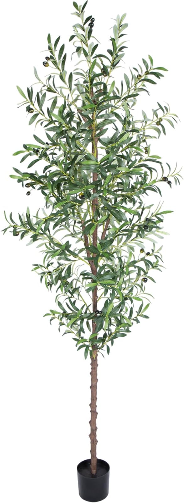 Artificial Olive Tree, 7FT Tall Faux Olive Trees 84in Outdoor Fake Potted Silk Plant with Trunk and Realistic 1048 Leaves and 40 Fruits for Modern Office Home Decor Indoor（1pack）