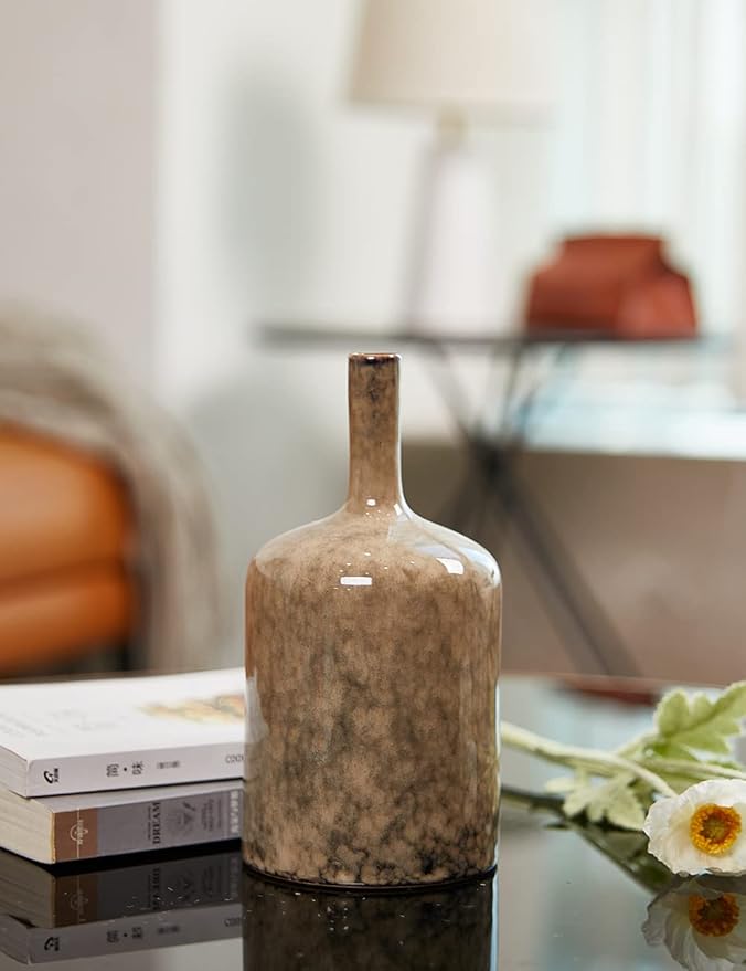 HAUCOZE Ceramic Decorative Vase Modern Decor Statue Table Centerpiece Sculpture Gifts 10.4inch