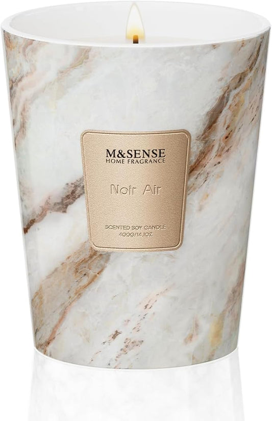 M&SENSE NoirAir Scented Candles for Home, Lead-Free Wick Highly Scented Jar Candles, 14.1 Oz 80 Hours Lasting Burning Candles Gifts for Women, Relaxing Aromatherapy Candle for Stress Relief