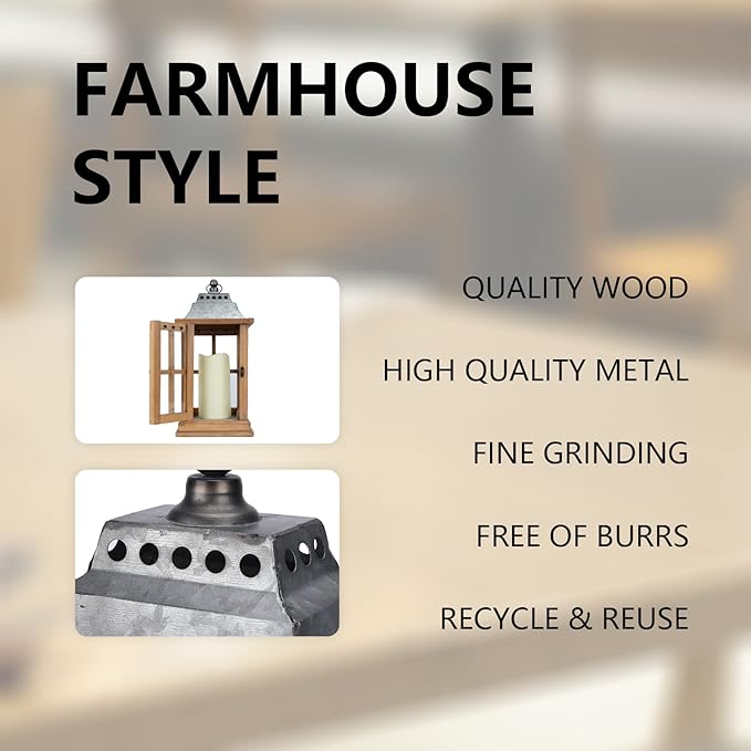 Bdor Lantern Decorative (Set of 2) - 15in IP65 Waterproof Vintage Style Candle Lantern, Decorative Lanterns for Home Decor, Indoor Outdoor, Front Porch, Garden, Farmhouse Weddings Style (No Candles)