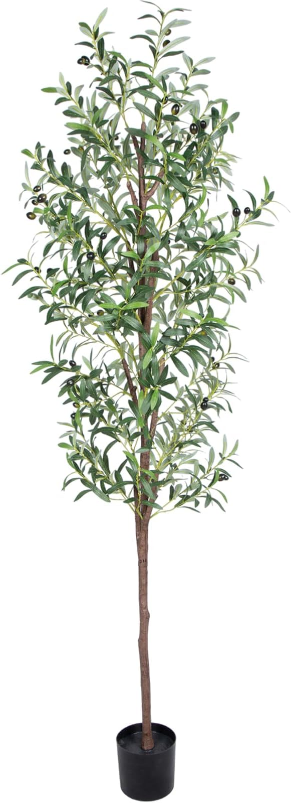 Artificial Olive Tree, 6FT Tall Faux Olive Trees 72in Outdoor Fake Potted Silk Plant with Trunk and Realistic 648 Leaves and 24 Fruits for Modern Office Home Decor Indoor（1pack）