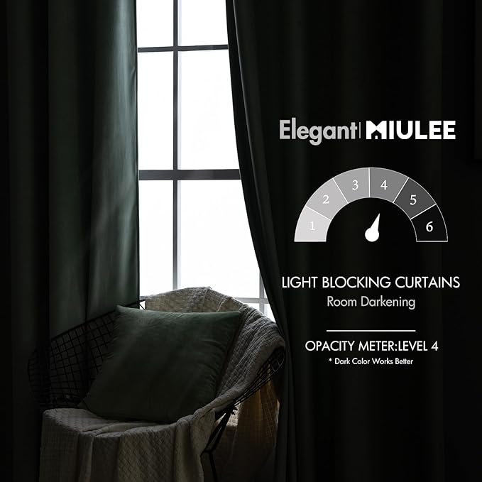 MIULEE Sage Green Velvet Curtains 84 inches - Luxury Blackout Curtains for Bedroom Living Room Thermal Insulated Super Soft Window Drapes Back Tab Rod Pocket, W52 x L84 inches, 2 Panels